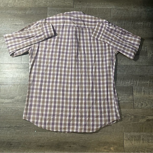 Peter Millar Mens Size 2XL Button Up Brown‎ Plaid Long Sleeve - Picture 5 of 7